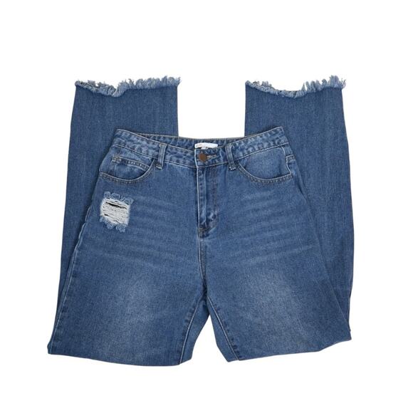 Gianni Bini Womens 7 Distressed Raw Hem Bootcut Jeans - Picture 4 of 11